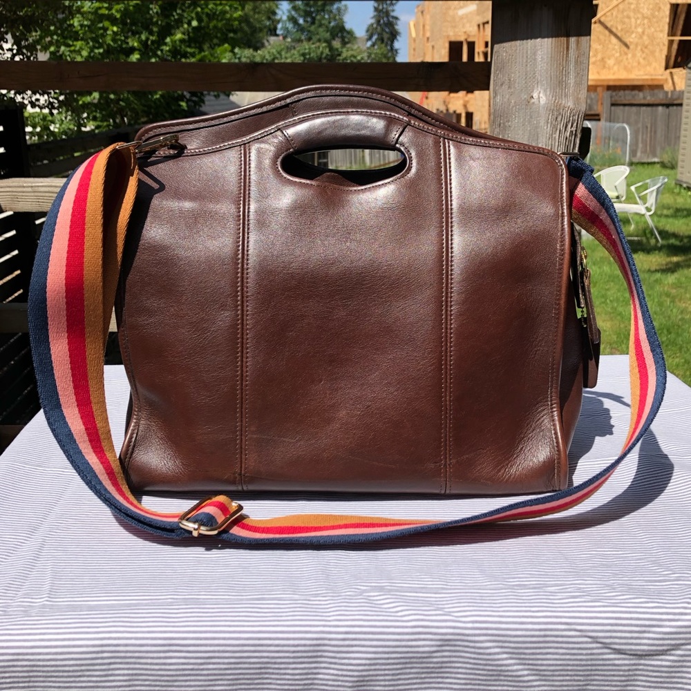 Vintage Coach Zip Top Shopper 9995 Mahogany